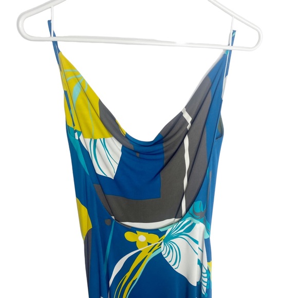 Y2K slip dress turquoise mustard size XS N - Picture 4 of 5